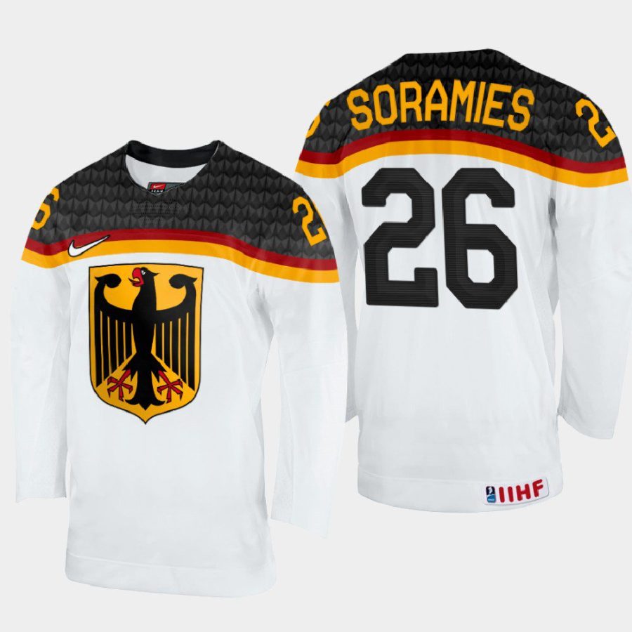 germany hockey samuel soramies 2022 iihf world championship home jersey white