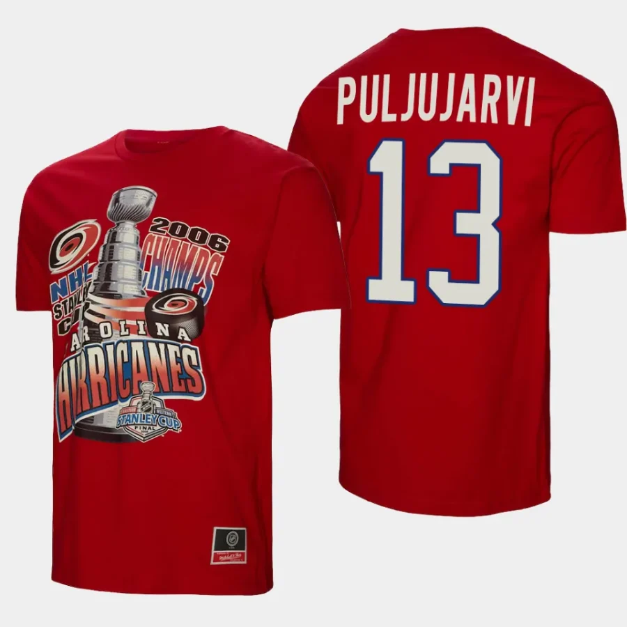 hurricanes jesse puljujarvi red 2006 stanley cup champions cup chase t shirt