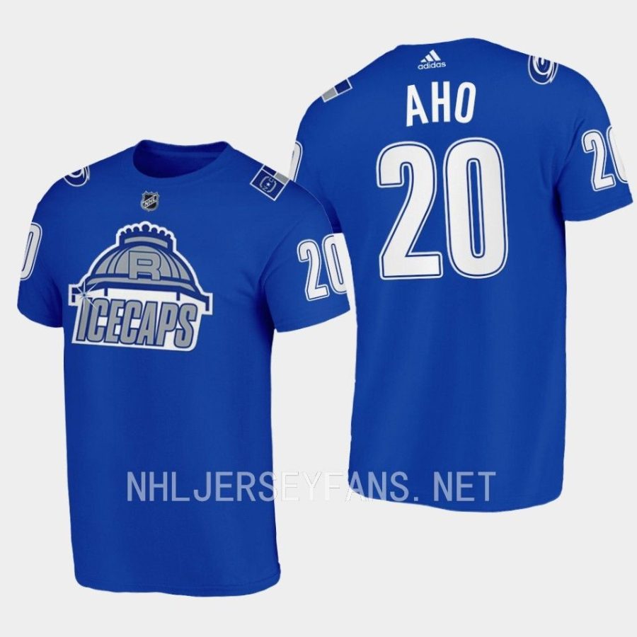 hurricanes sebastian aho blue honor icecaps north carolina night t shirt