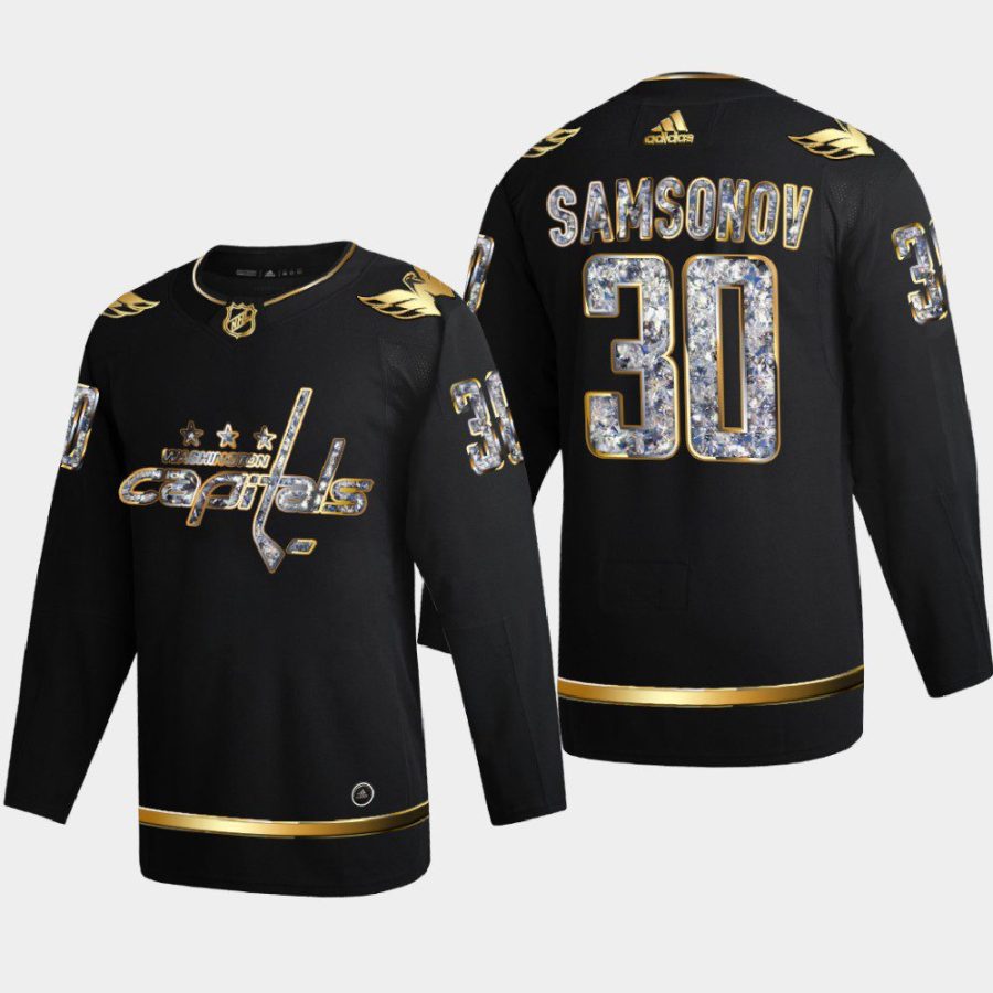 ilya samsonov capitals black 2022 stanley cup playoffs diamond edition authentic jersey