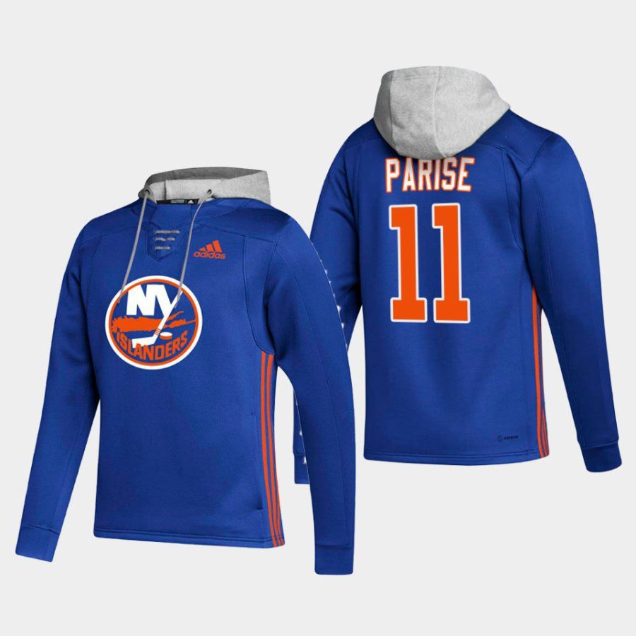 islanders zach parise blue skate lace up hoodie