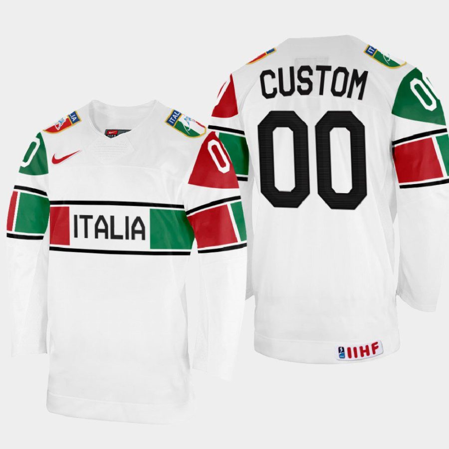 italy hockey custom 2022 iihf world championship home jersey white