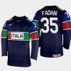 italy hockey davide fadani 2022 iihf world championship away jersey navy