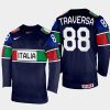 italy hockey tommaso traversa 2022 iihf world championship away jersey navy