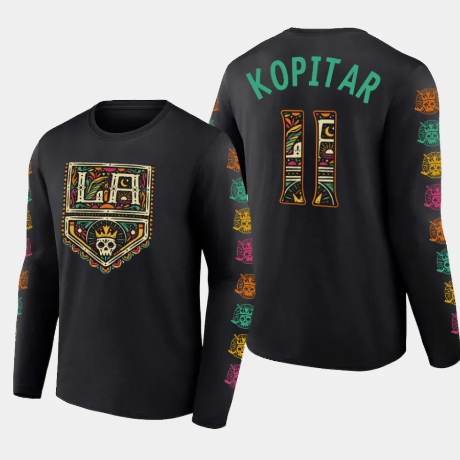 kings anze kopitar black 2023 dia de muertos long sleeve t shirt