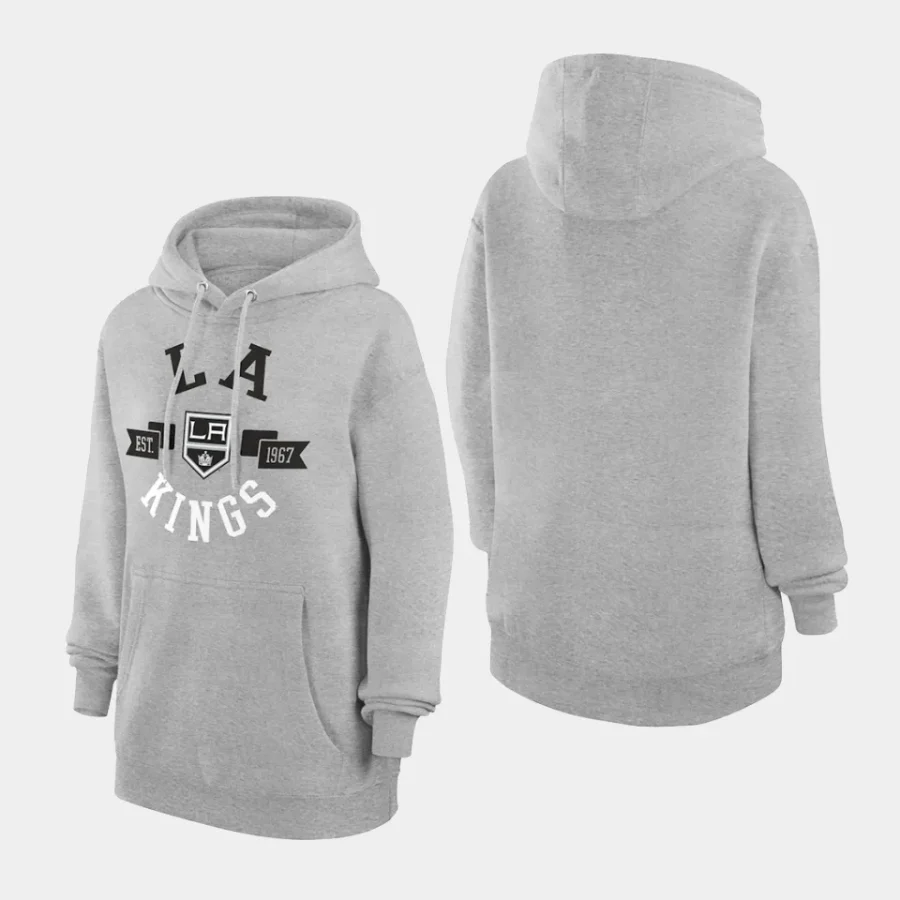 kings women heather gray city graphic fleece pullover hoodie