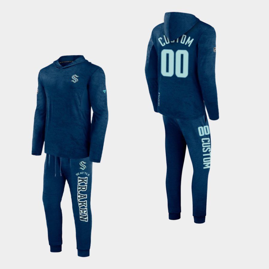 kraken custom blue authentic pro hoodie pants set