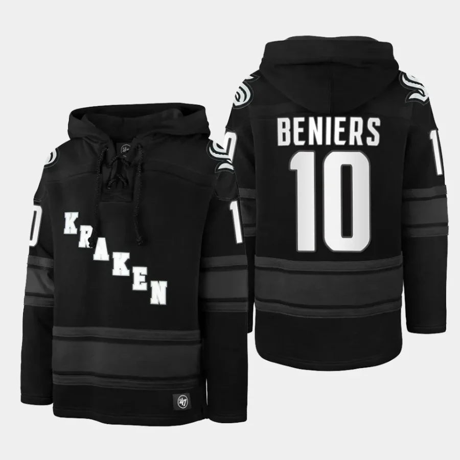 kraken matty beniers anthracite stadium lights superior lacer hoodie