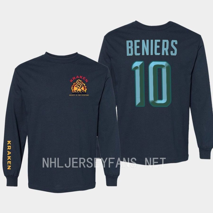 kraken matty beniers black black history month long sleeve t shirt