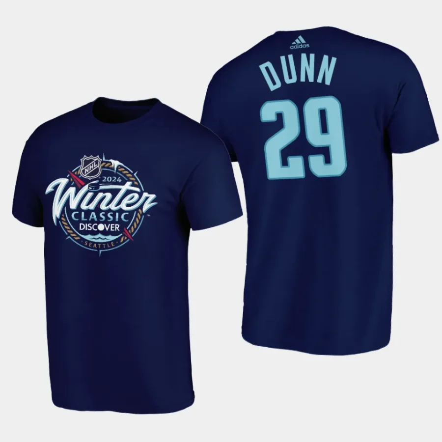 kraken vince dunn blue 2024 nhl winter classic primary logo t shirt