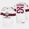 latvia hockey andris dzerins 2022 iihf world championship home jersey white