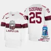 latvia hockey andris dzerins 2023 iihf world championship home jersey white