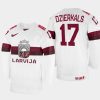 latvia hockey martins dzierkals 2022 iihf world championship home jersey white