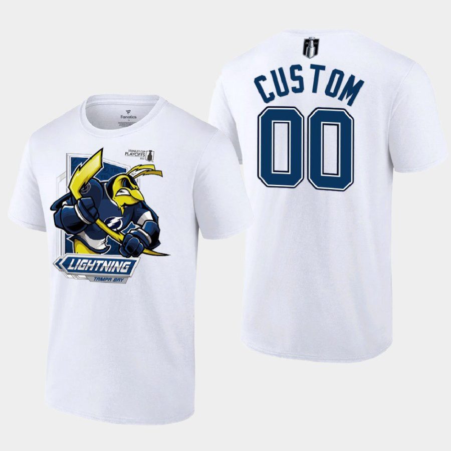 lightning custom white 2022 atlantic division champs mascot tee