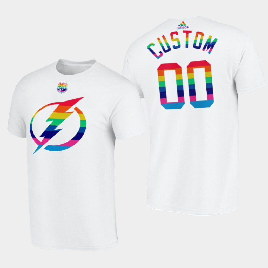 lightning custom white lgbtq pride month tee