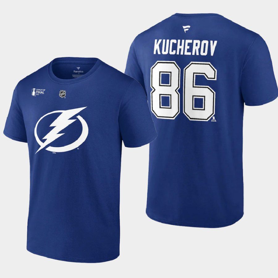 lightning nikita kucherov blue authentic stack 2022 stanley cup final t shirt