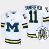 mackie samoskevich michigan wolverines white 100th anniversary hockey jersey