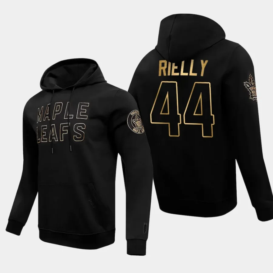 maple leafs morgan rielly black gold pullover hoodie