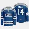 marc staal sudbury wolves blue futuristic alternate ohl replica jersey