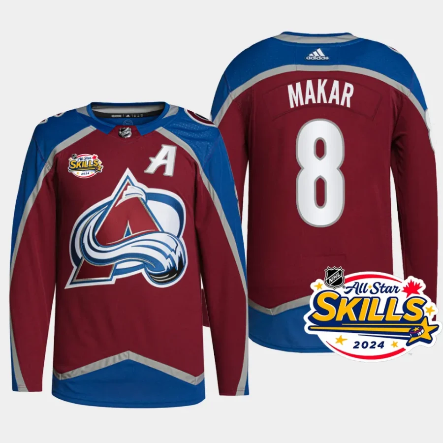 men avalanche cale makar authentic home 2024 nhl all star skills burgundy jersey