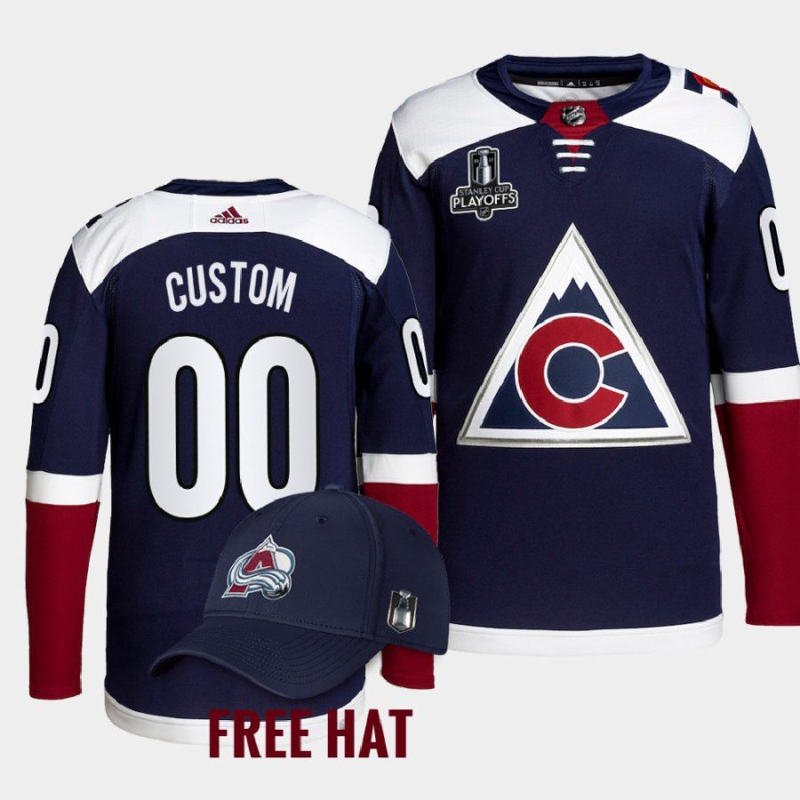 men avalanche custom primegreen 2022 central division champions navy jersey