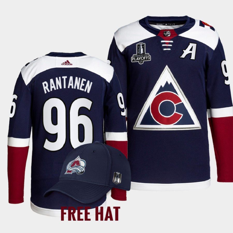 men avalanche mikko rantanen primegreen 2022 central division champions navy jersey