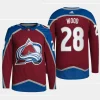 men avalanche miles wood authentic pro home primegreen burgundy jersey