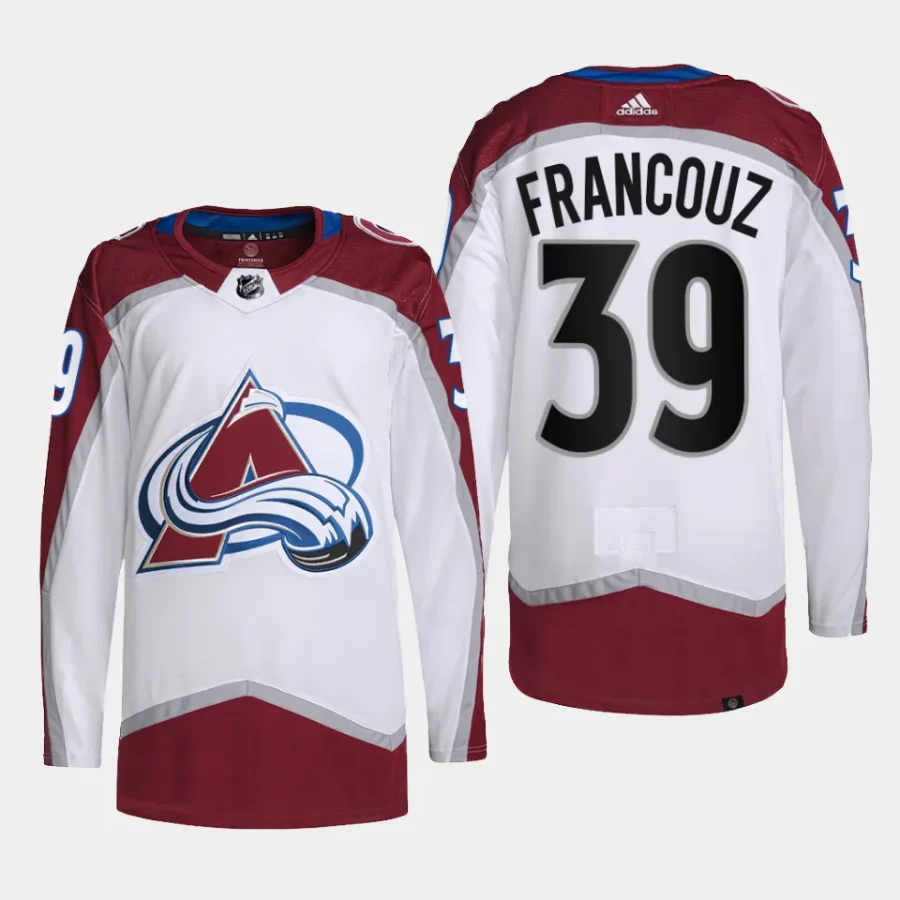 men avalanche pavel francouz primegreen away authentic pro white jersey