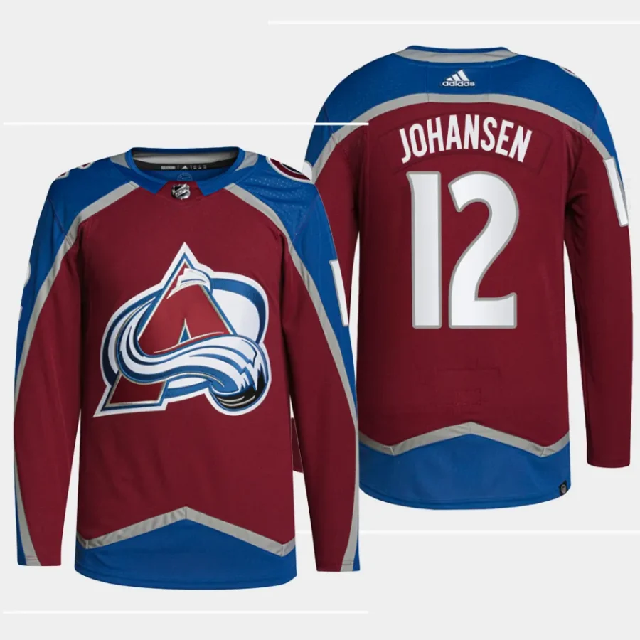 men avalanche ryan johansen authentic pro home primegreen burgundy jersey