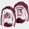 men avalanche valeri nichushkin 2022 stars stripes flag 4th of july white jersey