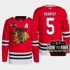 men blackhawks connor murphy 2022 primegreen milwaukee home away from home red jersey