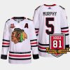 men blackhawks connor murphy authentic retirement 81hossa patch white jersey