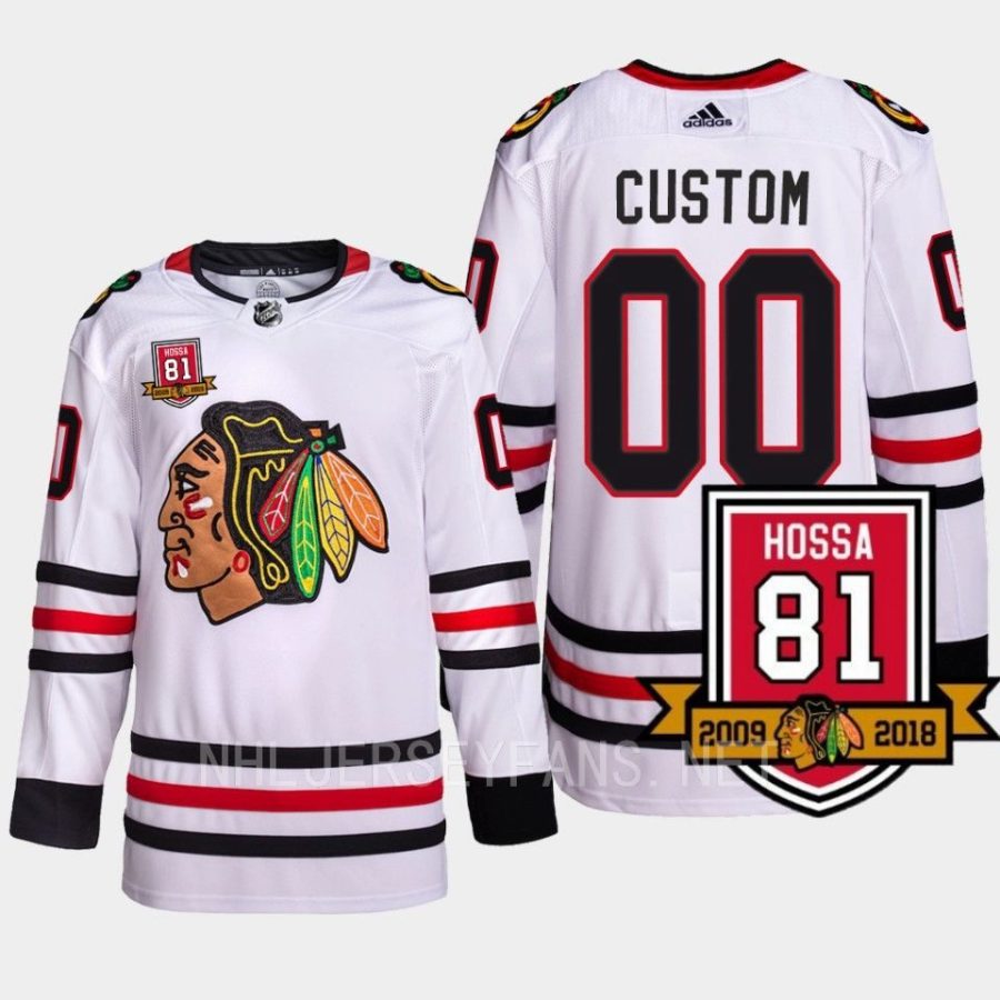 men blackhawks custom authentic retirement 81hossa patch white jersey