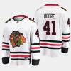 men blackhawks oliver moore men 2023 nhl draft away breakaway player white jersey