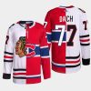 men blackhawks x canadiens kirby dach special split edition white red jersey