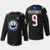 men blue jackets ivan provorov 2023 exclusive edition star wars black jersey