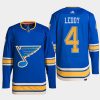 men blues nick leddy 2022 primegreen authentic pro alternate blue jersey