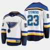 men blues otto stenberg men 2023 nhl draft away breakaway player white jersey