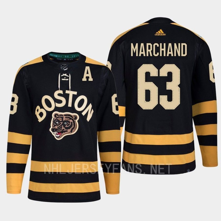 men bruins brad marchand primegreen 2023 winter classic black jersey