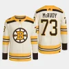 men bruins charlie mcavoy 2023 24 primegreen 100th anniversary authentic player cream jersey