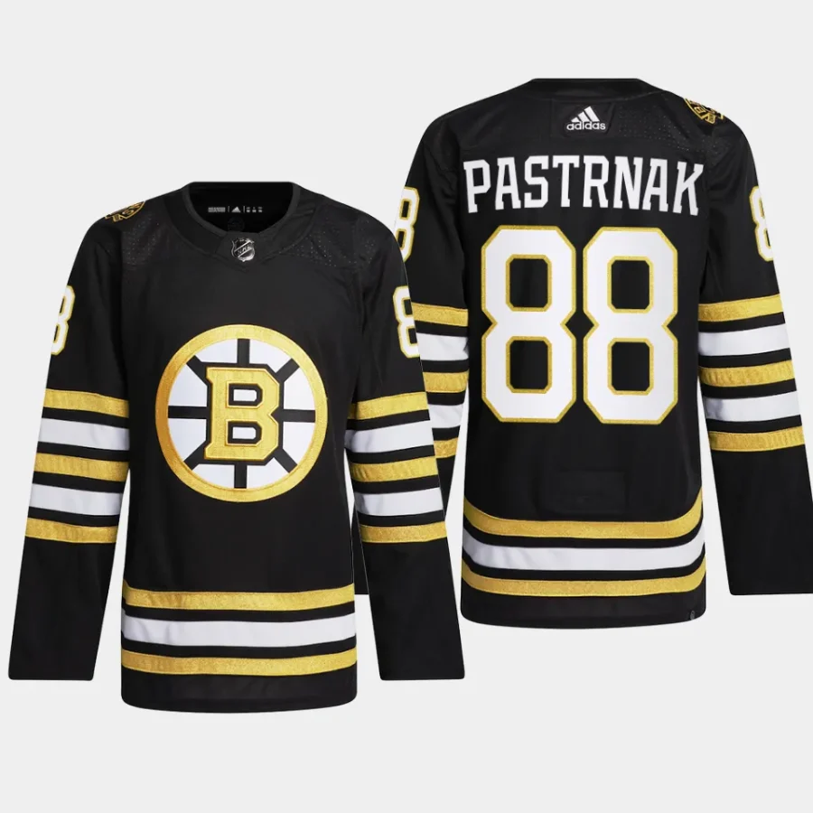 men bruins david pastrnak 2023 24 primegreen 100th anniversary authentic player black jersey