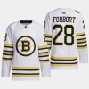 men bruins derek forbort 2023 24 primegreen 100th anniversary authentic player white jersey