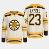 men bruins fabian lysell 2023 24 primegreen 100th anniversary authentic player cream jersey