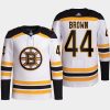 men bruins josh brown 2022 primegreen authentic pro away white jersey