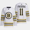 men bruins trent frederic 2023 24 primegreen 100th anniversary authentic player white jersey