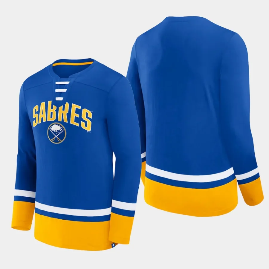 men buffalo sabres back pass royal lace up long sleeve t shirt