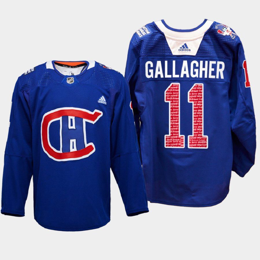 men canadiens brendan gallagher special edition radioteledon 2022 royal jersey