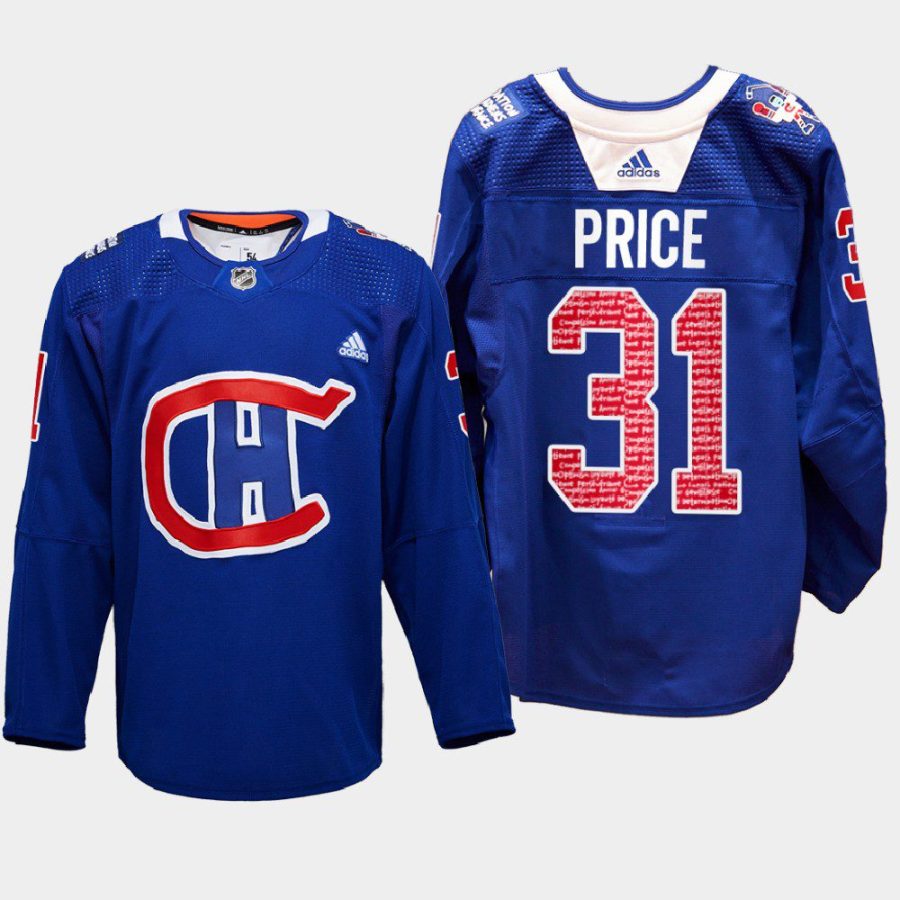 men canadiens carey price special edition radioteledon 2022 royal jersey