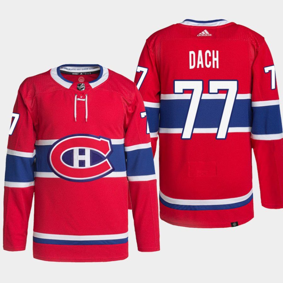 men canadiens kirby dach 2022 home authentic primegreen red jersey