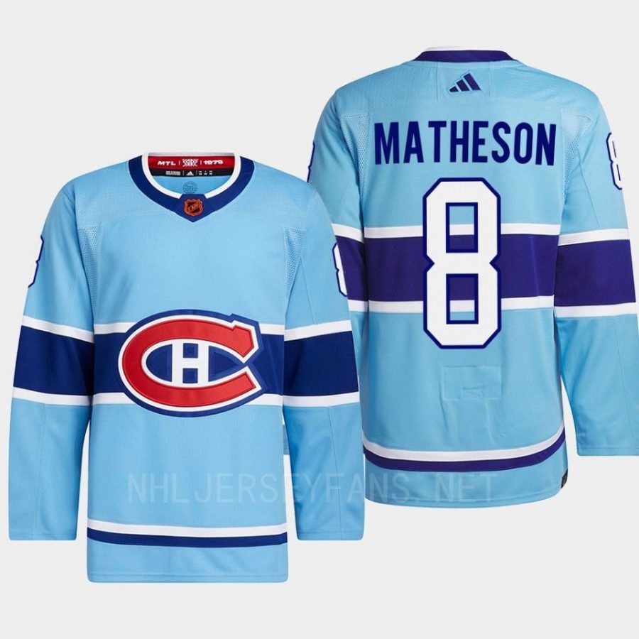 men canadiens mike matheson 2022 authentic primegreen reverse retro 2.0 blue jersey